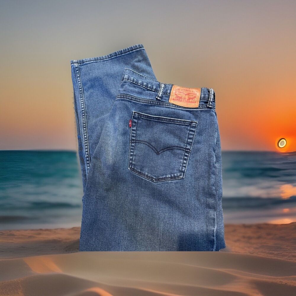 Levi's 514 Straight Fit Jeans Men's 40x30 Medium Blue Wash 5-Pocket Denim